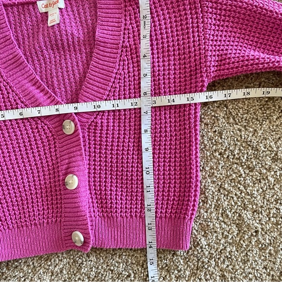 Cat & Jack Button Front Cardigan Sweater Girls XS (4-5) Pink Knit Cozy Warm - Picture 8 of 9